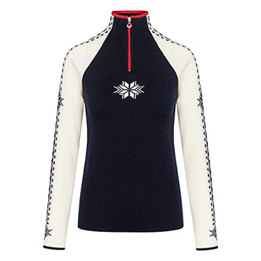 Dale of Norway Damen Pullover Geilo, Navy/Off White/Raspberry, M, 82311-C im Sale